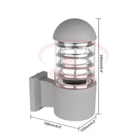 Grey Led Shield Buy Layered Glass Grey Dome Shield Top LED Gate & Garden Outdoor Wall ...