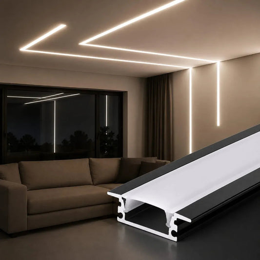 2103 BK Black LED Aluminum Profile Channel with Frosted Diffuser for LED Strip Lights.
Smart Life Lighting & Electrical		
