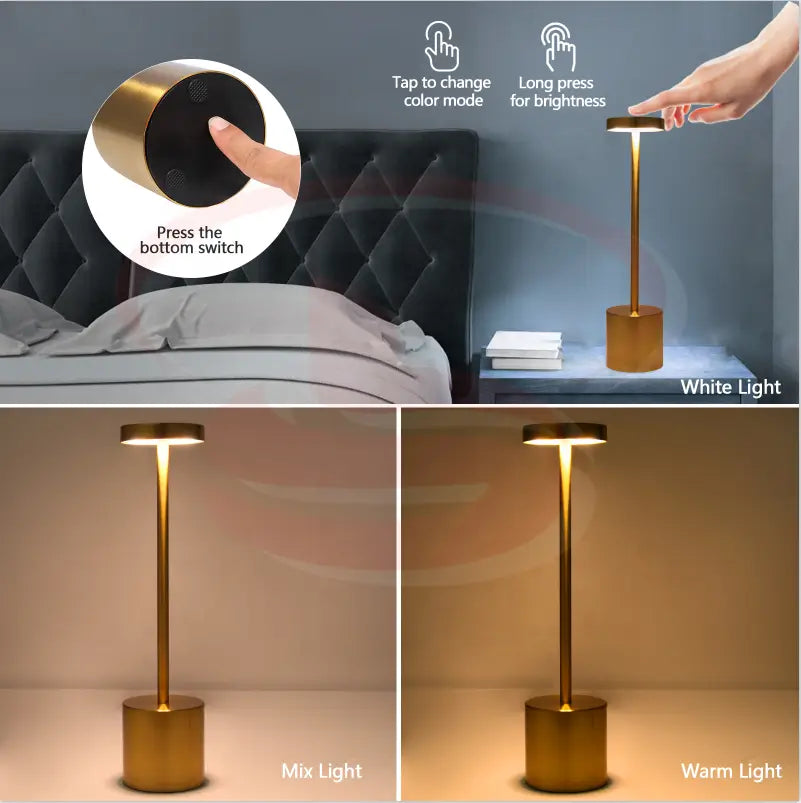 Long Tail Modern Gold Touch Table Lamp – 3 Color Dimmable Rechargeable LED Light
Smart Life Lighting & Electrical
