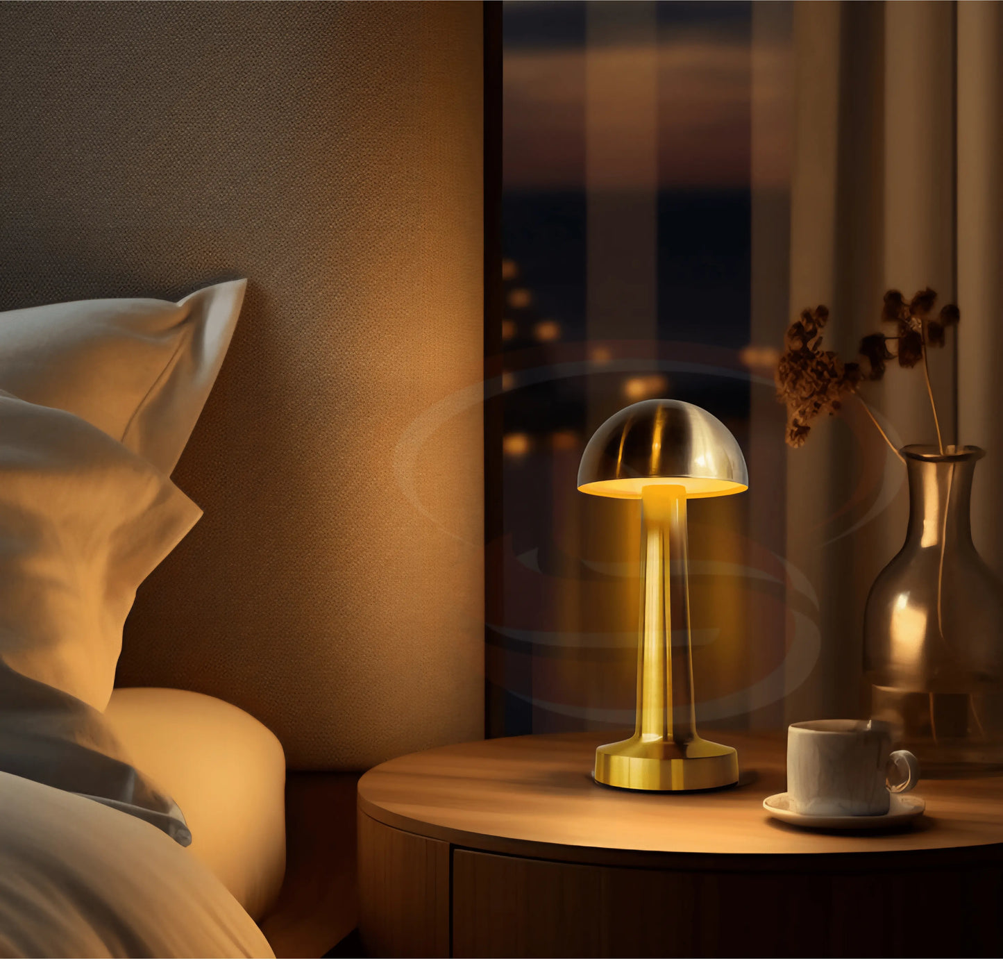Luxury mushroom dome rechargeable LED touch lamp with 3 colour lighting modes – modern gold table lamp for bedroom, living room, dining and office décor in South Africa.
Smart Life Lighting & Electrical