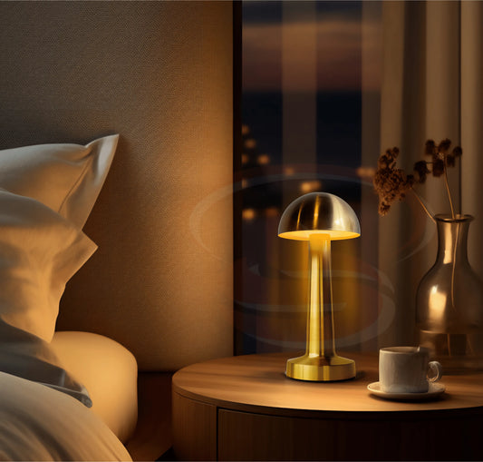 Luxury mushroom dome rechargeable LED touch lamp with 3 colour lighting modes – modern gold table lamp for bedroom, living room, dining and office décor in South Africa.
Smart Life Lighting & Electrical