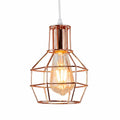 Metal Bowl Cage Rose Gold Color Pendant Light
