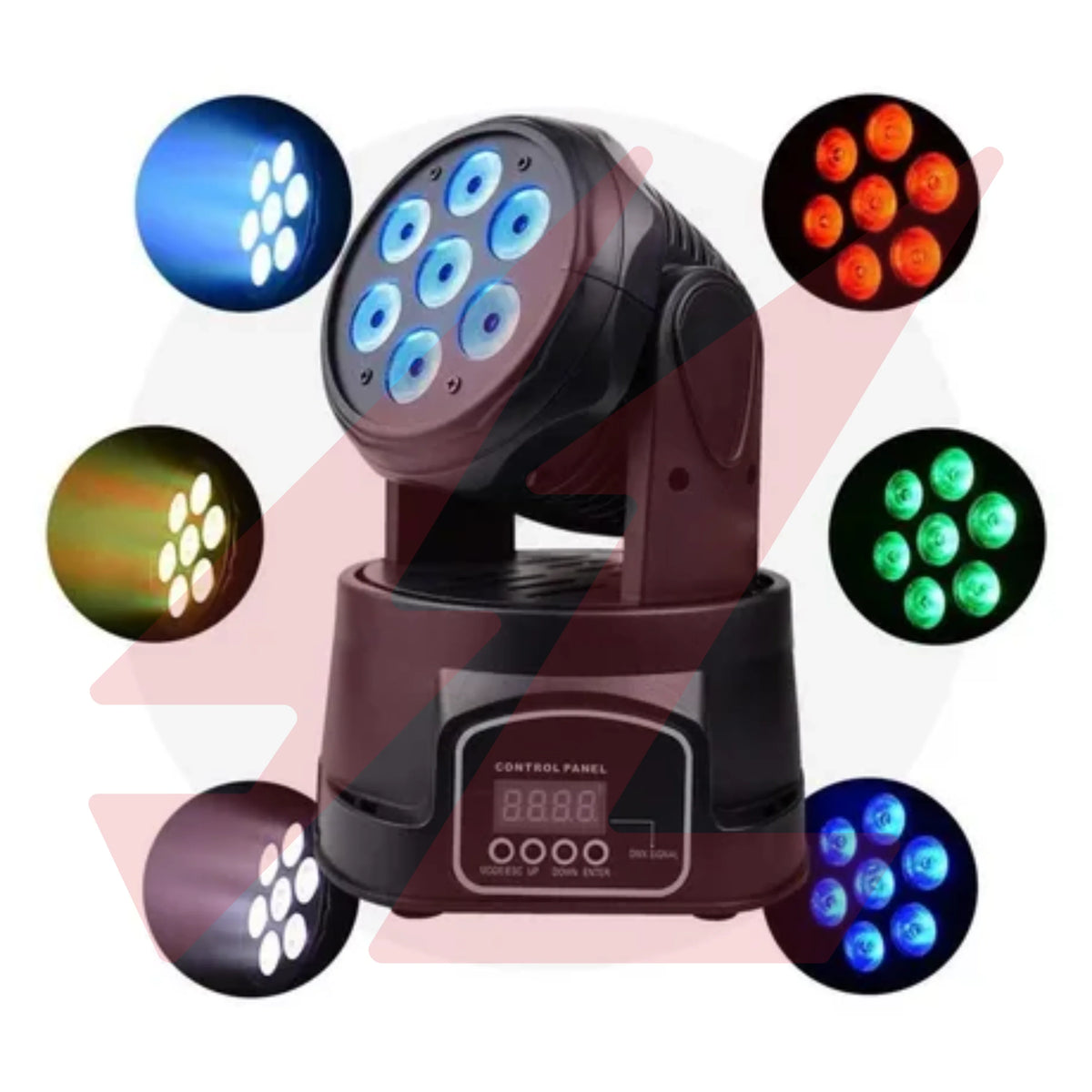 Mini-7 LED RGB Moving Head Party Light 150W with DMX512 Control.
Smart Life Lighting & Electrical