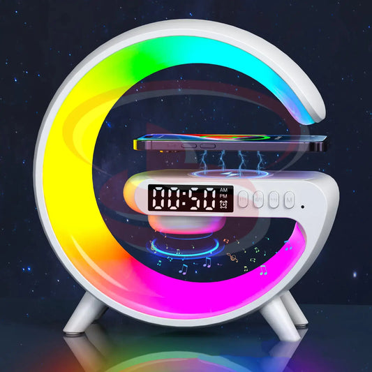 Mini G Shape LED Lamp with Clock, Bluetooth Speaker, FM Radio, USB, Micro SD and Wireless Charging – Multi-Functional Smart Lamp.
Smart Life Lighting & Electrical