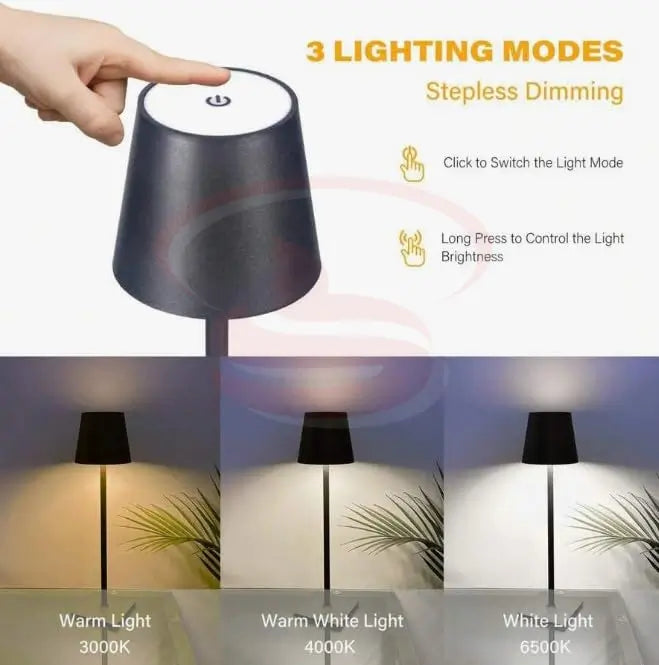 Modern adjustable rechargeable LED touch lamp with metal body and 3 colour modes – elegant table lamp for bedroom, living room, and restaurant décor in South Africa.
Smart Life Lighting & Electrical