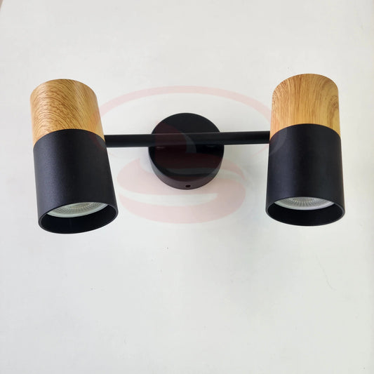 A modern indoor wall spotlight featuring a black rod base and wooden cylinder heads, 2 in One GU10 Globe for home and commercial interiors.
Smart Life Lighting & Electrical