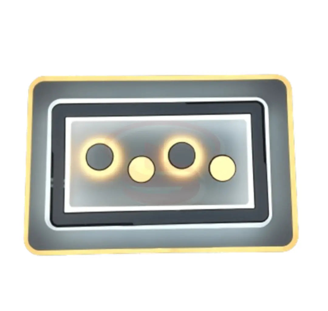 A stylish and contemporary rectangular ceiling LED light featuring three inner circular LED spots, surrounded by dual-layer rectangular glowing frames, perfect for modern interiors.
Smart Life Lighting & Electrical