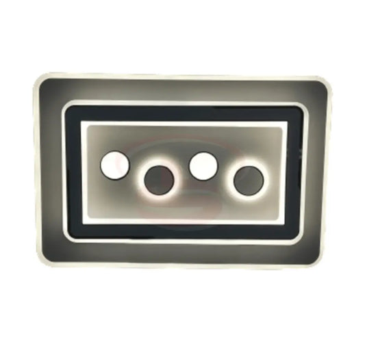 A stylish and contemporary rectangular ceiling LED light featuring three inner circular LED spots, surrounded by dual-layer rectangular glowing frames, perfect for modern interiors.
Smart Life Lighting & Electrical