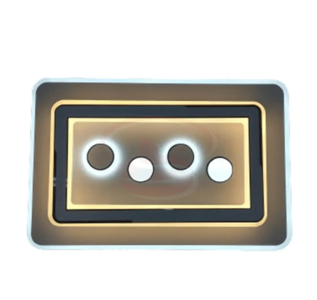 A stylish and contemporary rectangular ceiling LED light featuring three inner circular LED spots, surrounded by dual-layer rectangular glowing frames, perfect for modern interiors.
Smart Life Lighting & Electrical