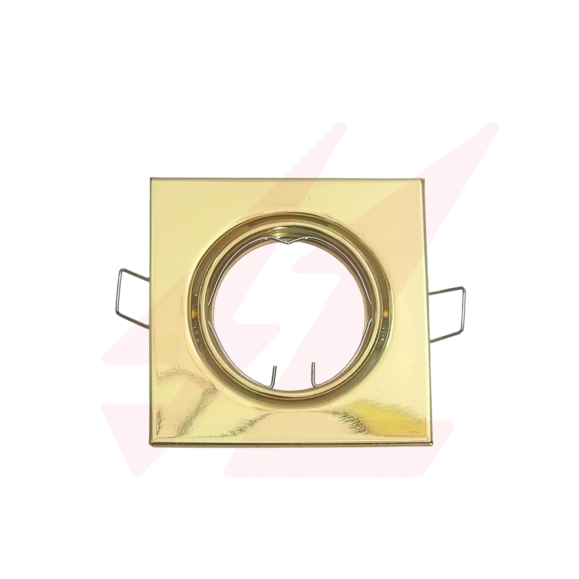 Square Shining Gold Adjustable GU10 MR16 recessed downlight fitting with IP20 rating for indoor ceiling lighting.
Smart Life Lighting & Electrical		