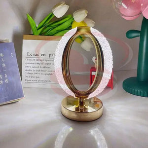 Modern Rechargeable Oval Shape Crystal Touch Table Lamp