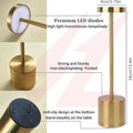 Gold portable rechargeable cordless LED table lamp with touch control and adjustable light head.
Smart Life Lighting & Electrical		