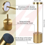 Gold portable rechargeable cordless LED table lamp with touch control and adjustable light head.
Smart Life Lighting & Electrical		