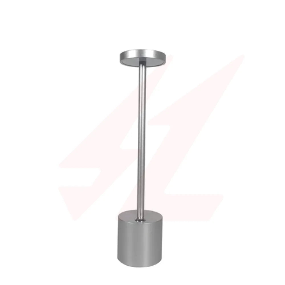 Silver portable rechargeable cordless LED table lamp with touch control and adjustable light head.
Smart Life Lighting & Electrical		