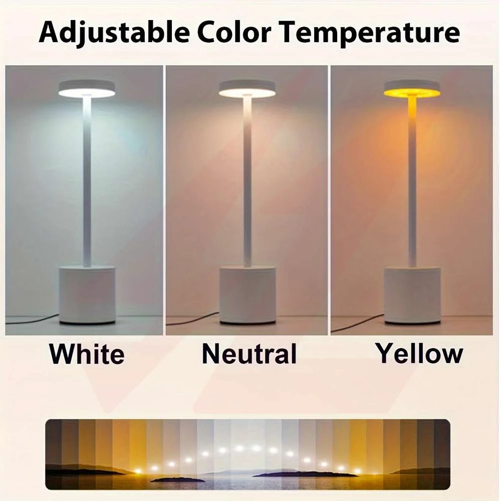 White Portable metal rechargeable cordless LED table lamp with touch control and adjustable light colors.
Smart Life Lighting & Electrical		