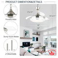 A modern ceiling fan with retractable acrylic blades and built-in LED light, installed in a stylish living room. Operated by remote, this fixture offers both airflow and lighting in a sleek, space-saving design.
Smart Life Lighting & Electrical