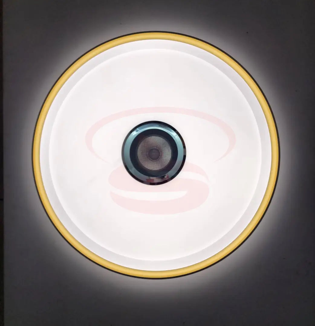 Modern ceiling light with integrated Bluetooth speaker, white LED lighting, and a glowing gold ring edge – combines audio and lighting in a minimal design.
Smart Life Lighting & Electrical