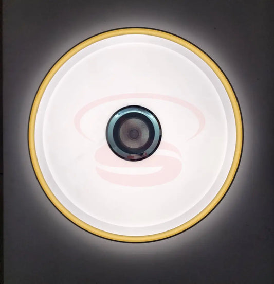 Modern ceiling light with integrated Bluetooth speaker, white LED lighting, and a glowing gold ring edge – combines audio and lighting in a minimal design.
Smart Life Lighting & Electrical