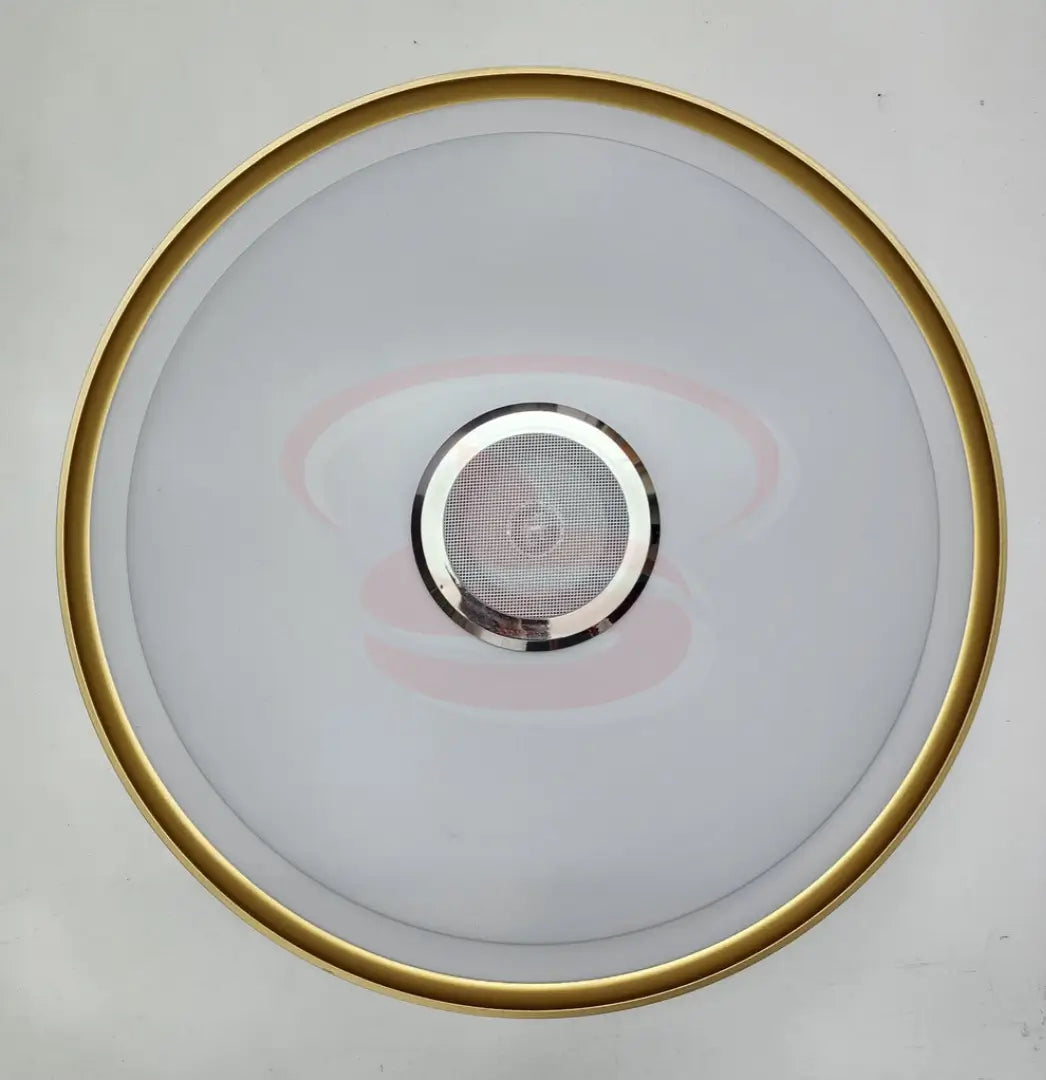 Modern ceiling light with integrated Bluetooth speaker, white LED lighting, and a glowing gold ring edge – combines audio and lighting in a minimal design.
Smart Life Lighting & Electrical