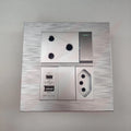 Silver USB Euro single electrical wall socket with USB charging ports.
Smart Life Lighting & Electrical	