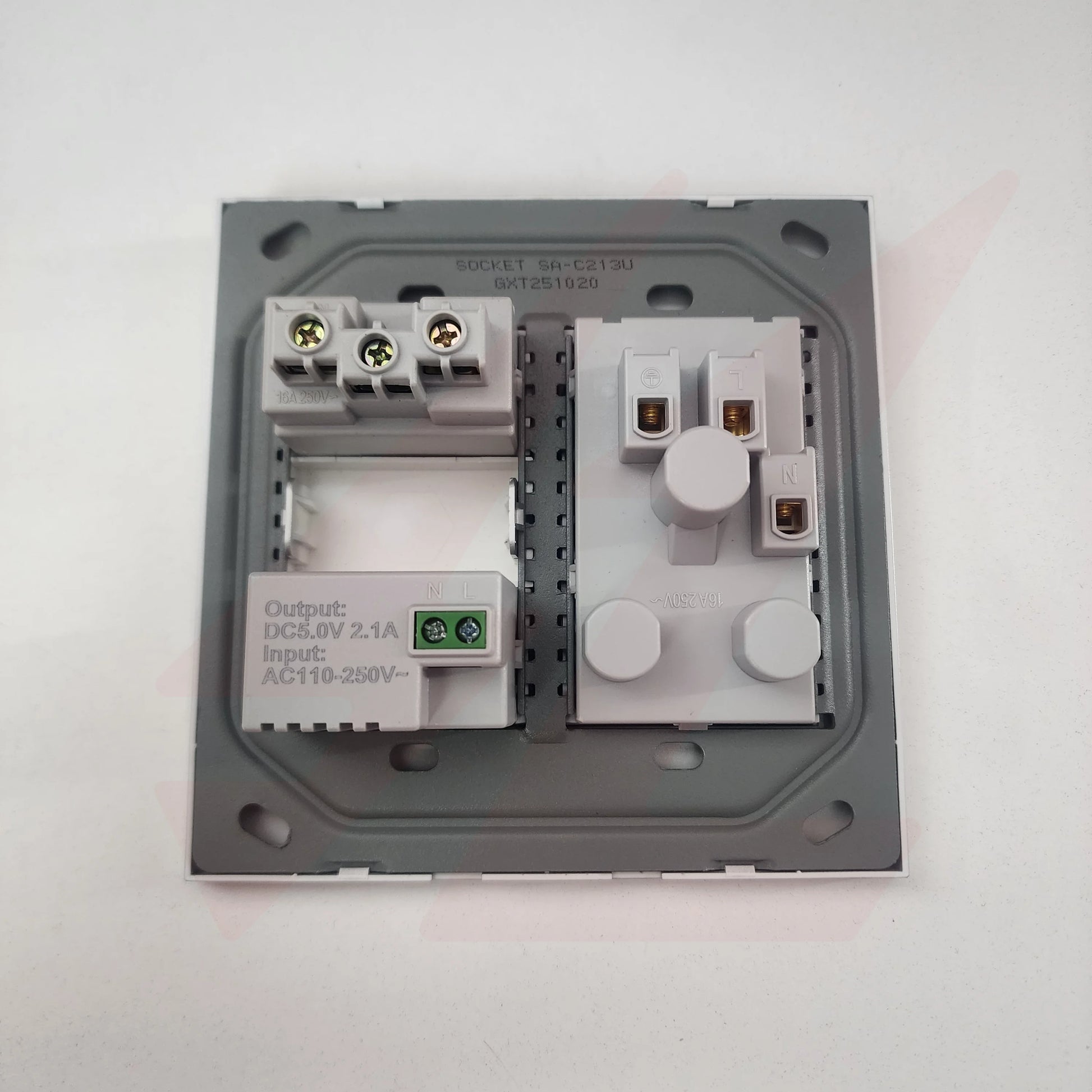 Silver USB Euro single electrical wall socket with USB charging ports.
Smart Life Lighting & Electrical	