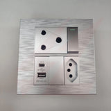 Silver USB Euro single electrical wall socket with USB charging ports.
Smart Life Lighting & Electrical	