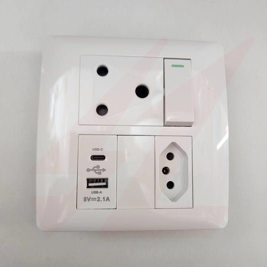White USB Euro single electrical wall socket with USB charging ports.
Smart Life Lighting & Electrical	
