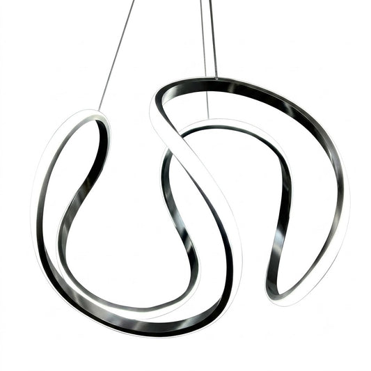 Wave Loop Cool White Modern LED Chandelier