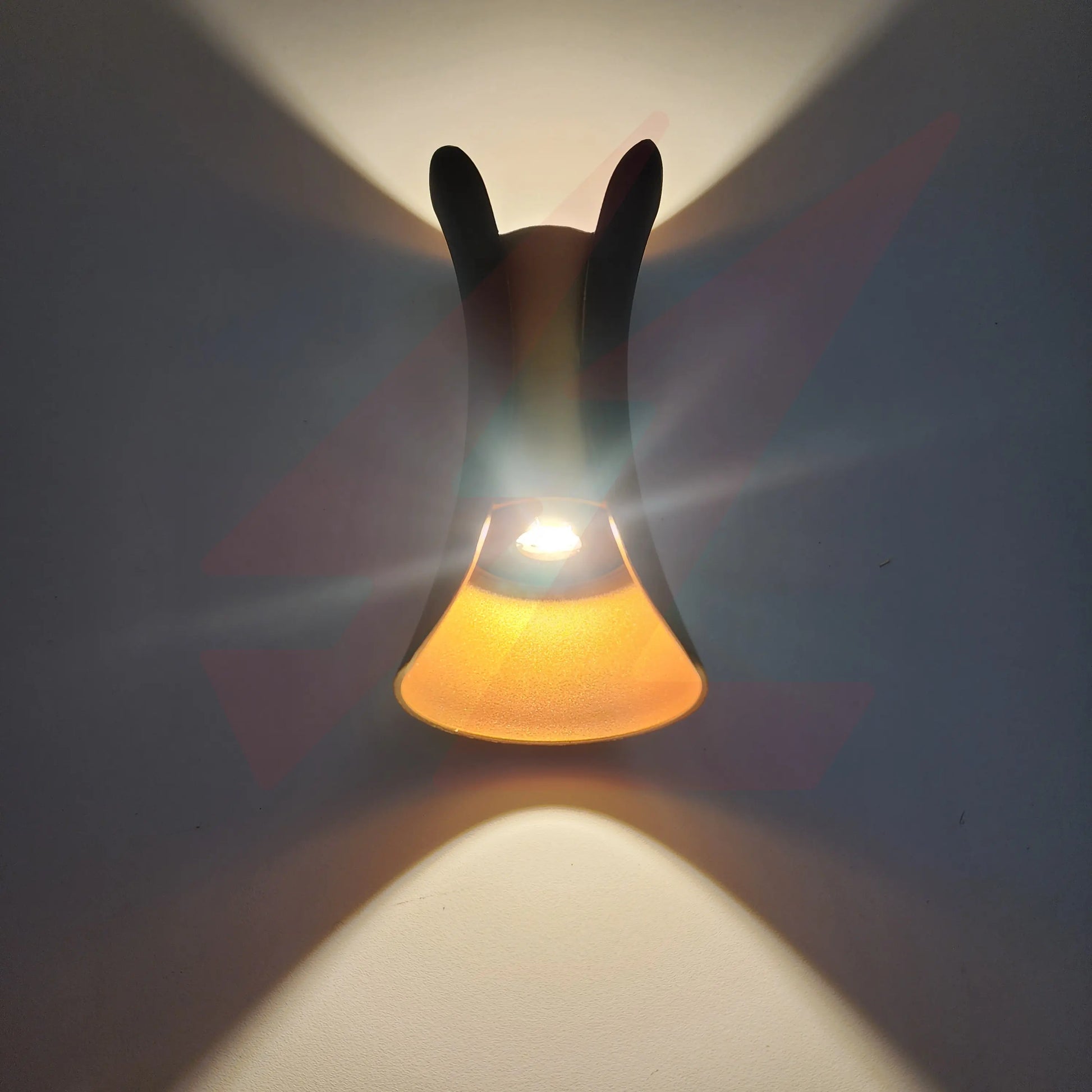 Modern curved black up and down LED wall light with warm white architectural glow for indoor and outdoor wall lighting.
Smart Life Lighting & Electrical