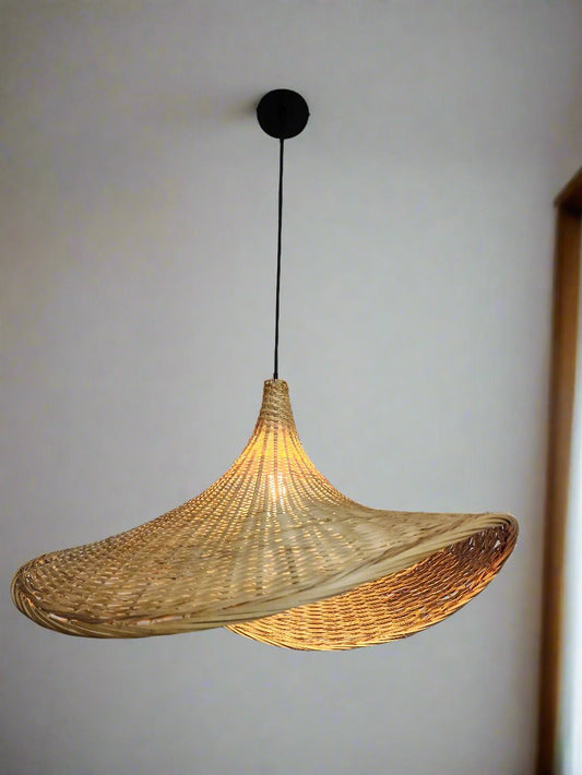 Nature style bamboo weaved hat pendant lamp. - Mr.Smart SA's Best Online Shopping Store