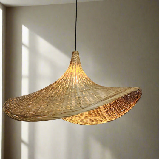 Nature style bamboo weaved hat pendant lamp. - Mr.Smart SA's Best Online Shopping Store