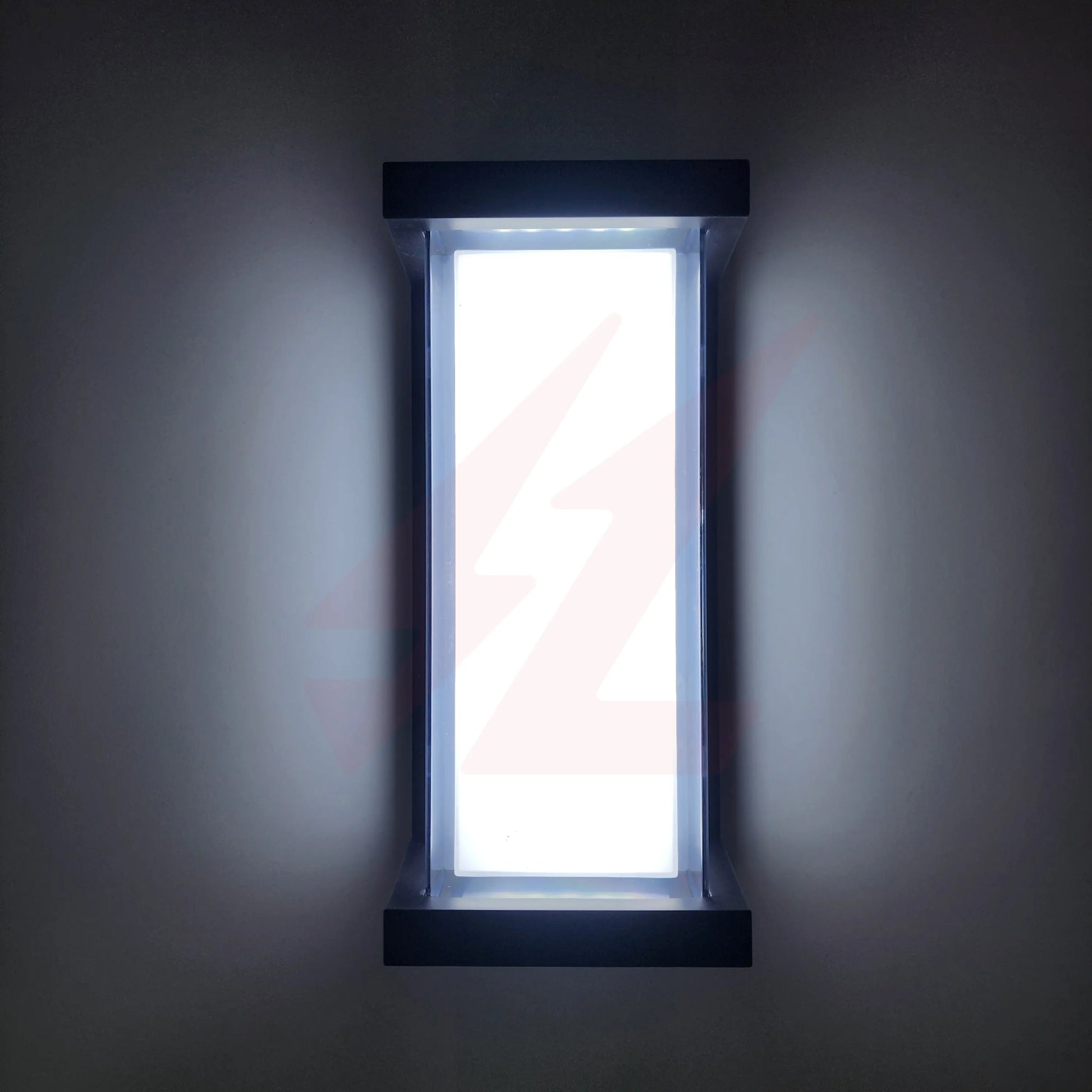 Modern rectangular cool white LED wall light with black frame for indoor and outdoor architectural wall lighting.
Smart Life Lighting & Electrical
