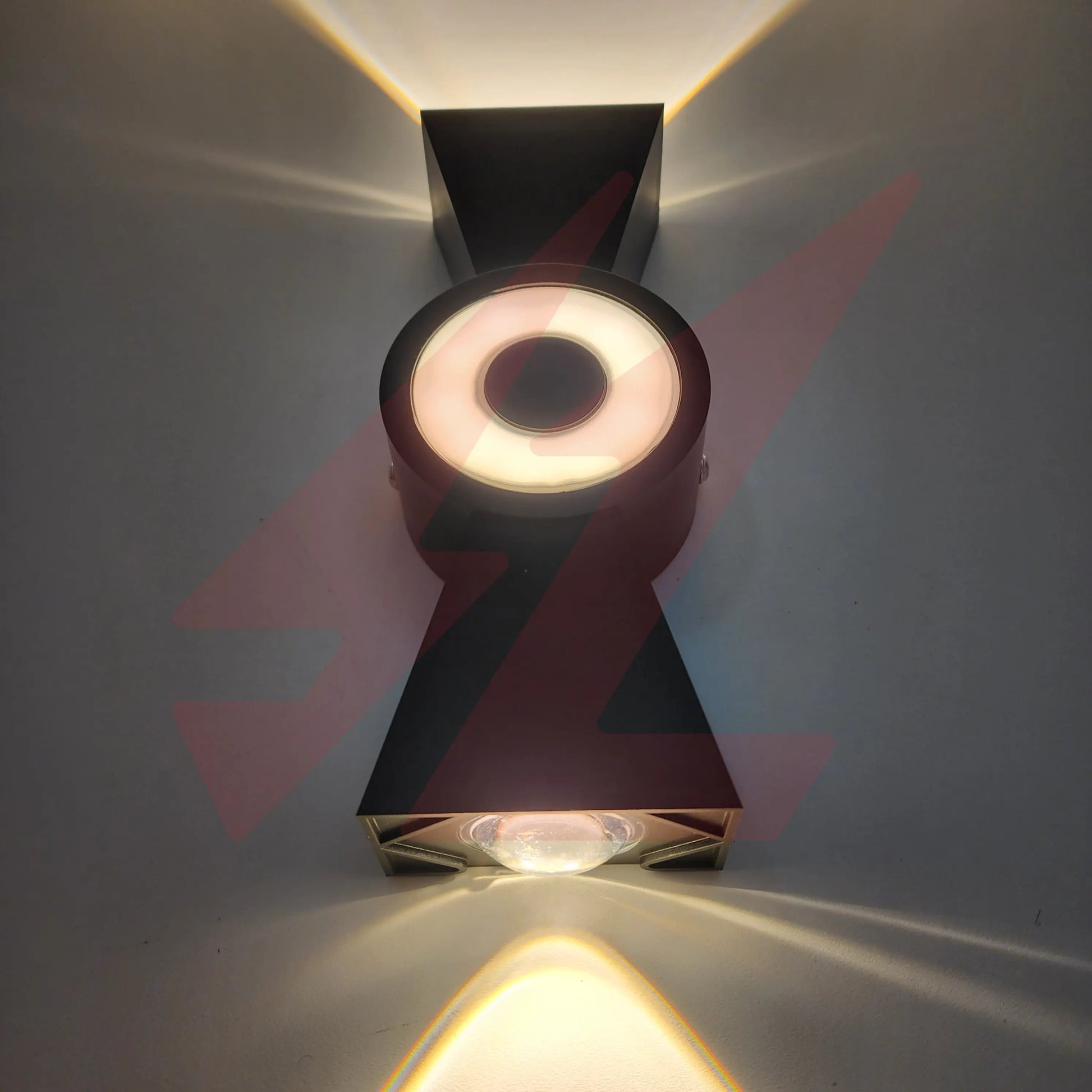 Modern circular black LED wall light with warm white up and down lighting effect for indoor and outdoor architectural wall lighting.
Smart Life Lighting & Electrical