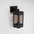 Modern industrial mesh lantern wall lamp with matte black square frame and exposed filament bulb.
Smart Life Lighting & Electrical