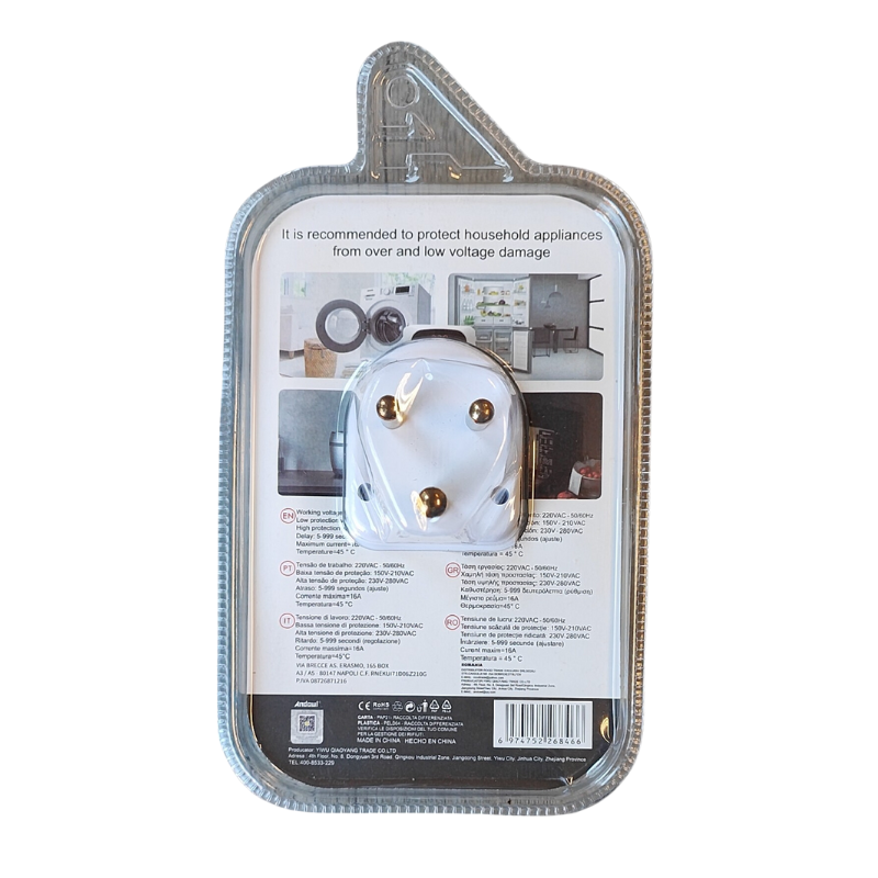 Light Plug Protector 16Amp AC Under/Over Voltage Protector Plug – Smart Life Lighting ...