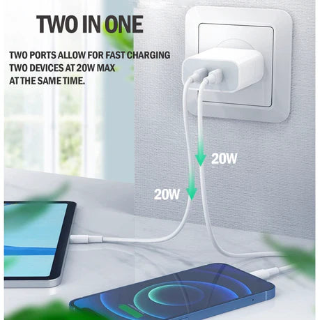 40W Dual Type-C To Lightning(iPhone) Cable PD Fast Charger. - Mr.Smart SA's Best Online Shopping Store