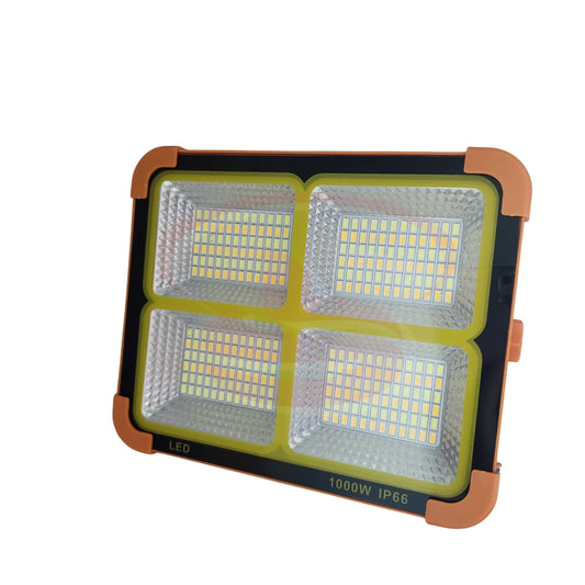 1000W solar and electric rechargeable LED floodlight with USB mobile charging and SOS emergency flashing mode.
Smart Life Lighting & Electrical