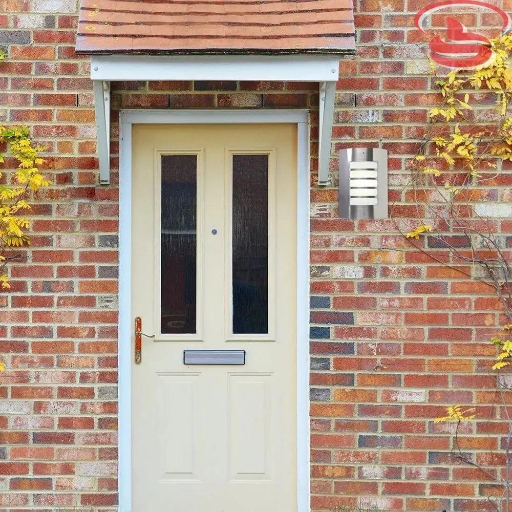 Stainless steel curved outdoor wall lamp with brushed metal finish and frosted acrylic panels.
Smart Life Lighting & Electrical