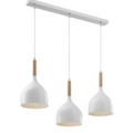 6006 Bowl Style Pendant Light - Row Of 3 - White.