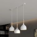 6006 Bowl Style Pendant Light - Row Of 3 - White.