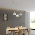 6006 Bowl Style Pendant Light - Row Of 3 - White.